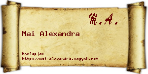 Mai Alexandra névjegykártya